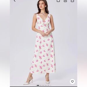 Cider White and Pink Floral Dress